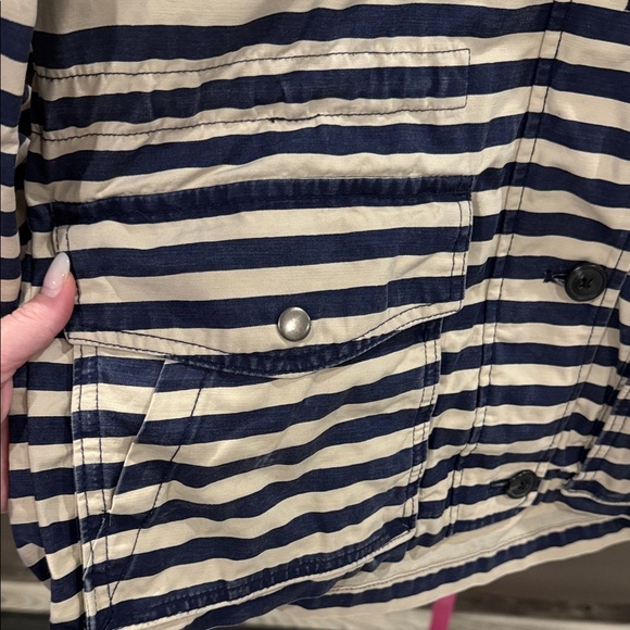 GAP Navy and Cream Striped Jacket size small women’s - Picture 2 of 11